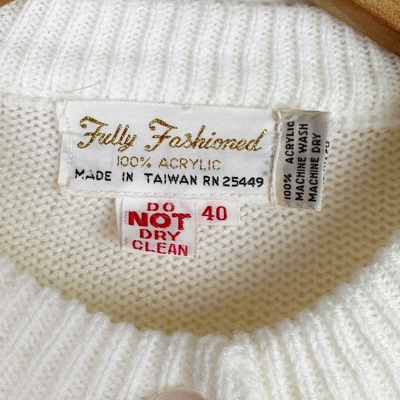 Fully Fashion Vintage Rose Bud Cardigan Sweater - Picture 5 of 7